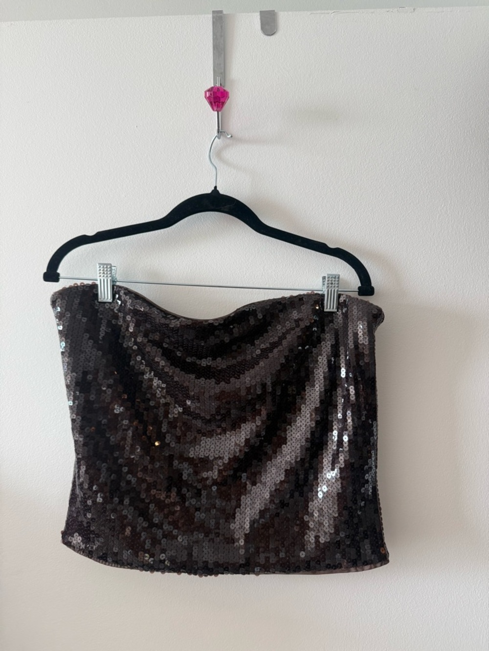 Abercrombie Sequin Tube / Corset Top - Chestnut